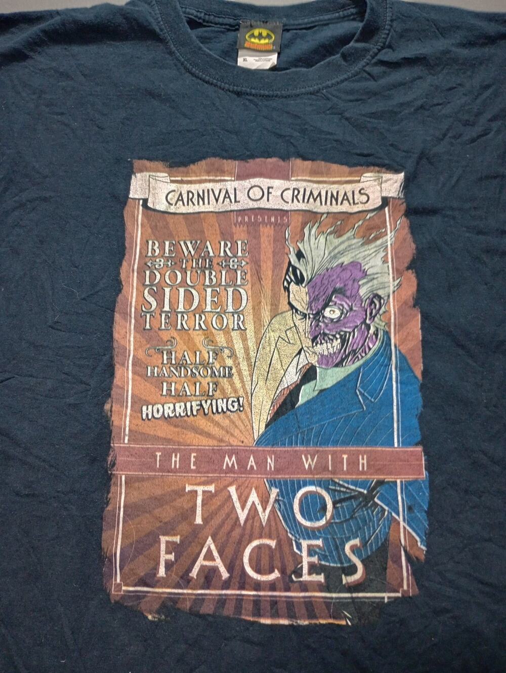 Two Face Distressed T Shirt Men's Size XL